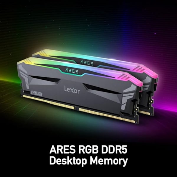 Lexar ARES DDR4 DIMM Desktop Memory 8G 3200Mhz RGB Black svart