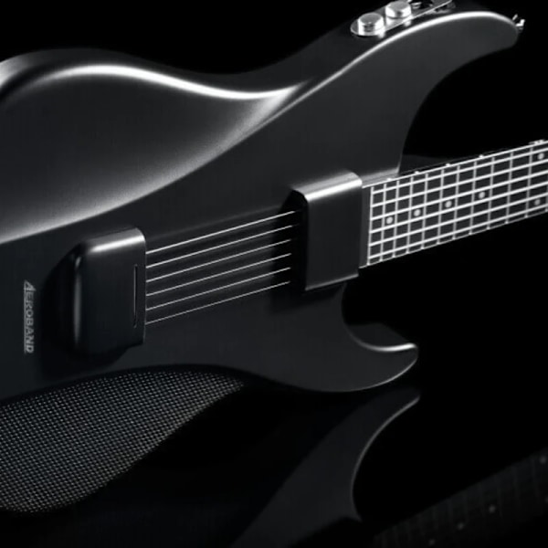 AeroBand AG01 Elgitarr Silikon Material Handvänlig gitarr Avtagbar för nybörjare och nybörjare svart