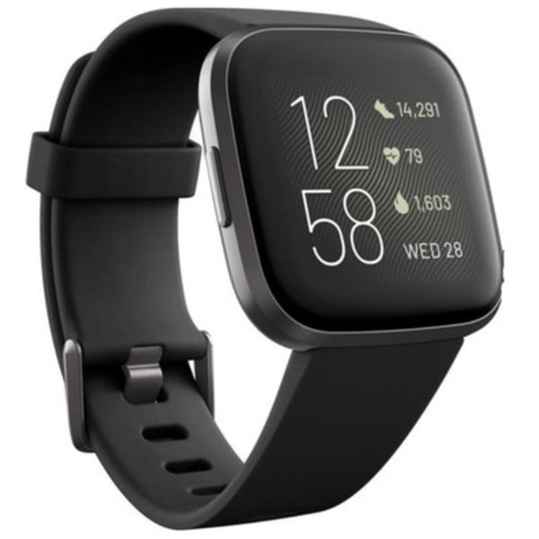 Smartwatch Fitbit Versa 2 Urtavla Svart 40mm Band Gummi Sport GPS-klocka svart