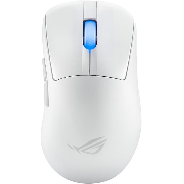 ASUS ROG Keris II Ace trådlös spelmus, AimPoint Pro 42K optisk sensor, SpeedNova trådlös, ROG Polling Rate Booster, vit vit