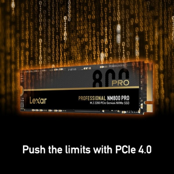 Lexar Professionell NM800PRO M.2 2280 PCIe Gen4x4 NVMe SSD - 500GB svart