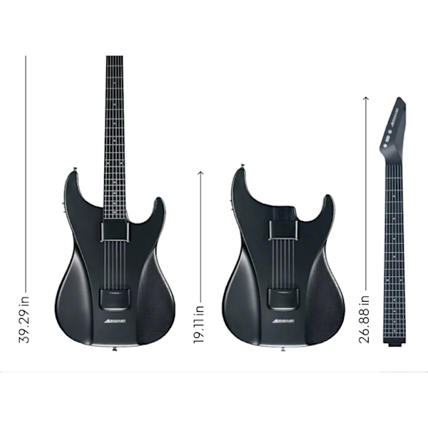 AeroBand AG01 Elgitarr Silikon Material Handvänlig gitarr Avtagbar för nybörjare och nybörjare svart