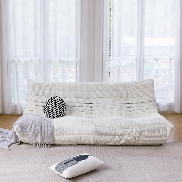 Togo Tresitssoffa - Svart - Ingen montering, Dubbelskikts skumkomfort, Ergonomiskt helkroppsstöd, Premium Soft-Touch-klädsel svart