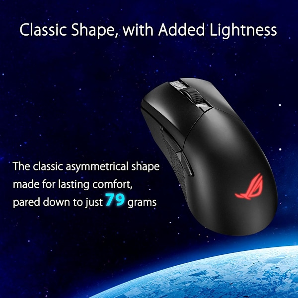 ASUS ROG Gladius III trådlös AimPoint-spelmus, anslutning 36000 DPI-sensor, ROG SpeedNova, utbytbara switchar, Paracord-kabel, svart svart