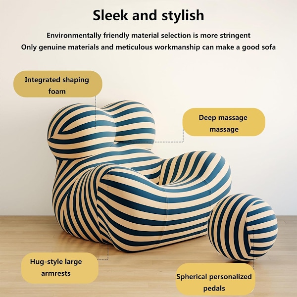 Mother's Embrace Chair - Stjärnklart mönster - Klar att använda, Ergonomisk komfort, Plyschskumdämpning, Mångsidig ottoman, Premium Soft-Touch-tyg flerfärgad