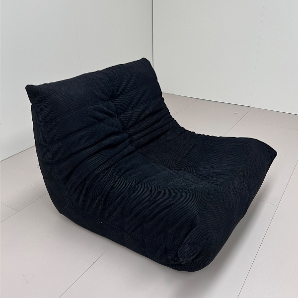 Togo Ensitssoffa - Svart - Ingen montering, Ergonomiskt helkroppsstöd, högdensitets fjädrande skum, Premium Soft-Touch-klädsel svart