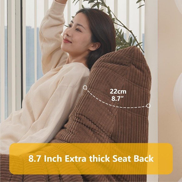 Togo Ensitssoffa - Beige - Ingen montering, Ergonomiskt helkroppsstöd, högdensitets fjädrande skum, Premium Soft-Touch-klädsel vit