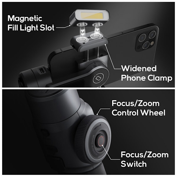 Zhiyun Smooth 5 Smartphone 3-axlig Handhållen Stabilisator - Combo svart