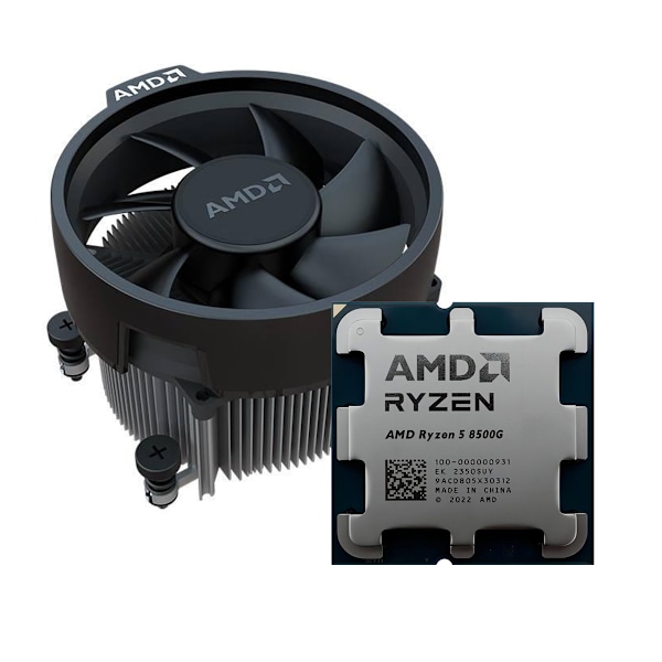 Helt nya AMD Ryzen 5 8500G Tray Processor med kylare svart