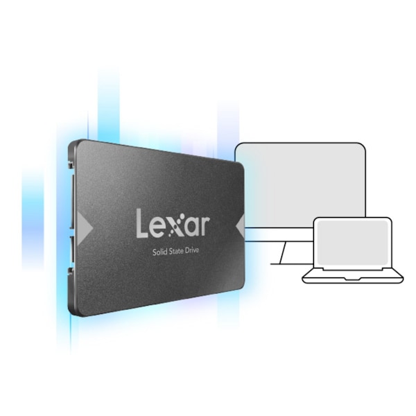 Lexar NS100 2.5" SATA SSD - 2TB (550MB/s) svart