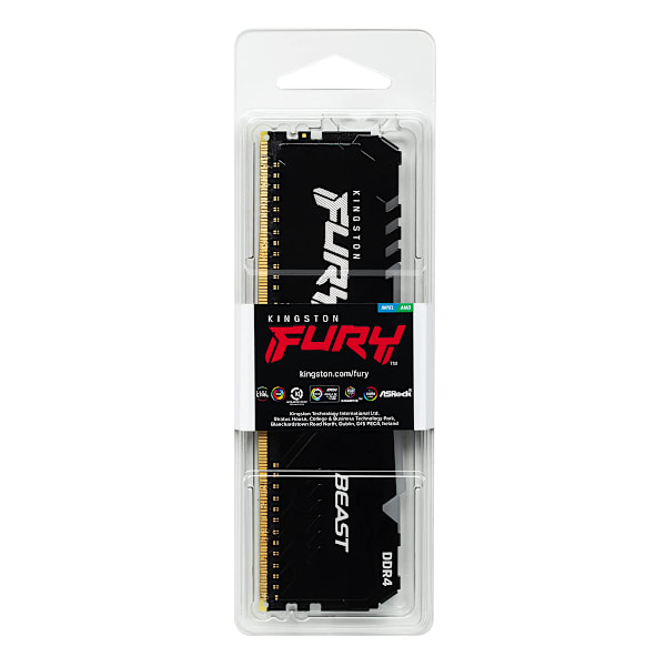 Kingston FURY Beast, 16GB DDR4, 3200MHz CL16 svart