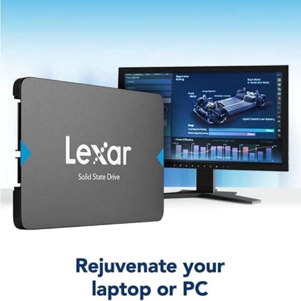 Lexar NS100 2.5" SATA SSD - 2TB (550MB/s) svart