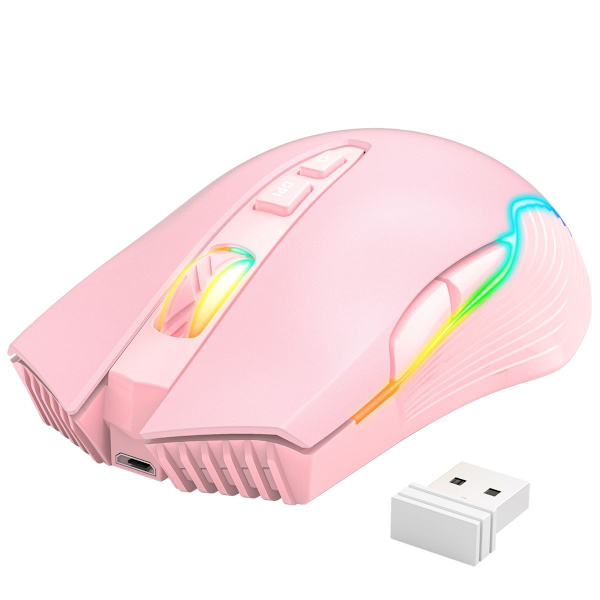 ONIKUMA CW905 Trådlös RGB Rosa Bluetooth USB 3600 DPI Spelmus rosa