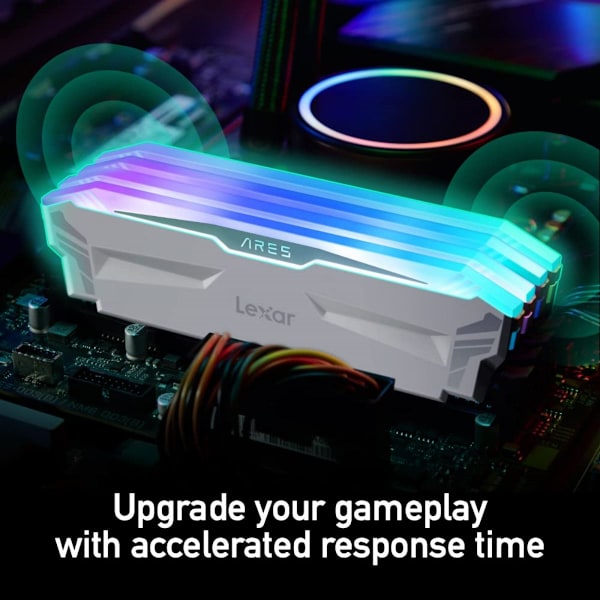 Lexar ARES 32G(16GX2) 7200Mhz Hynix RGB Belyst Dual Memory Stick Kit Vit vit
