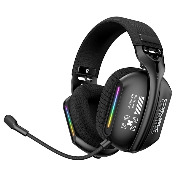 Onikuma GT808 Svart Over-the-Head Tri-Mode Bluetooth Headset svart