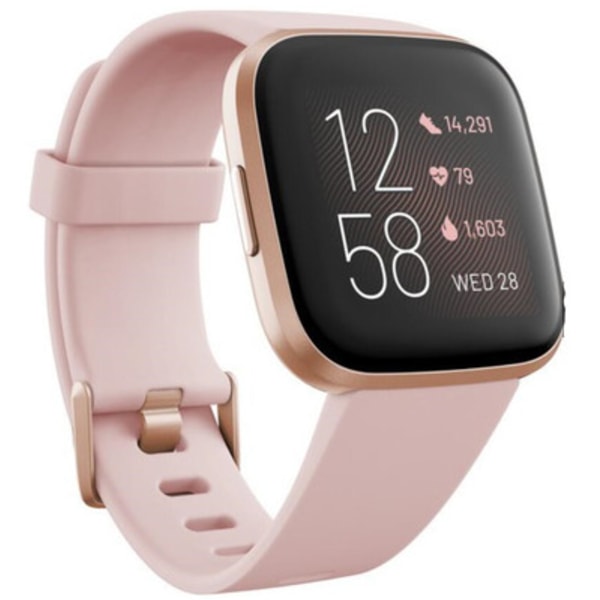 Smartwatch Fitbit Versa 2 Urtavla Guld 40mm Band Gummi Sport GPS-klocka rosa