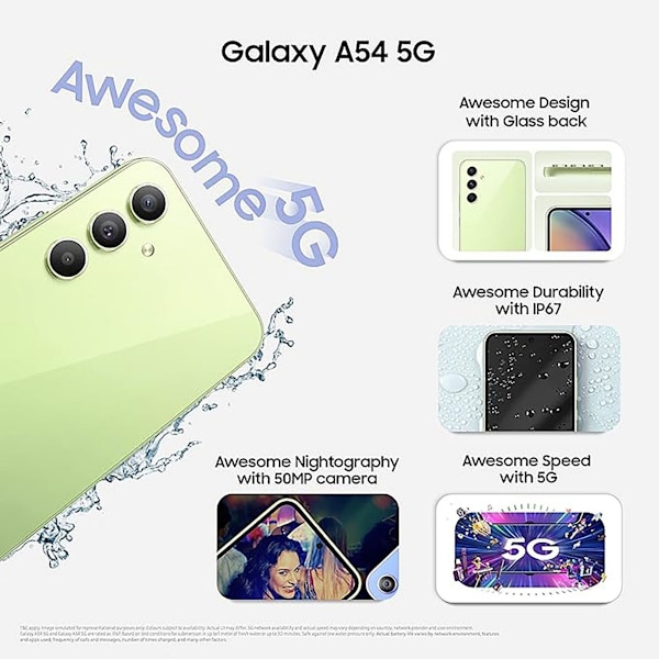 Smartphone Samsung Galaxy A54 A546B 5G Dubbel SIM 8 / 128 GB grön