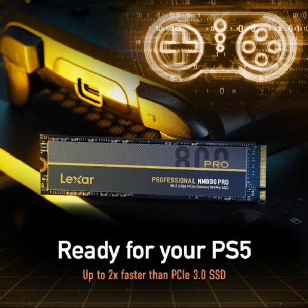 Lexar Professionell NM800PRO M.2 2280 PCIe Gen4x4 NVMe SSD - 500GB svart