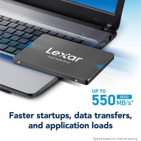 Lexar NS100 2.5" SATA SSD - 128GB (550MB/s) svart