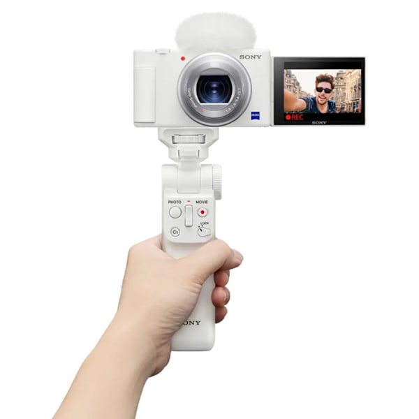 Sony Wireless Bluetooth Shooting Grip and Tripod for still and video, ideal for vlogging (GP-VPT2BT), White vit