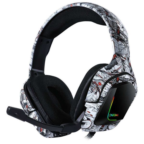Gaming Headset ONIKUMA K20 Kamouflage Vitt Over-Ear Trådbundet Headset vit