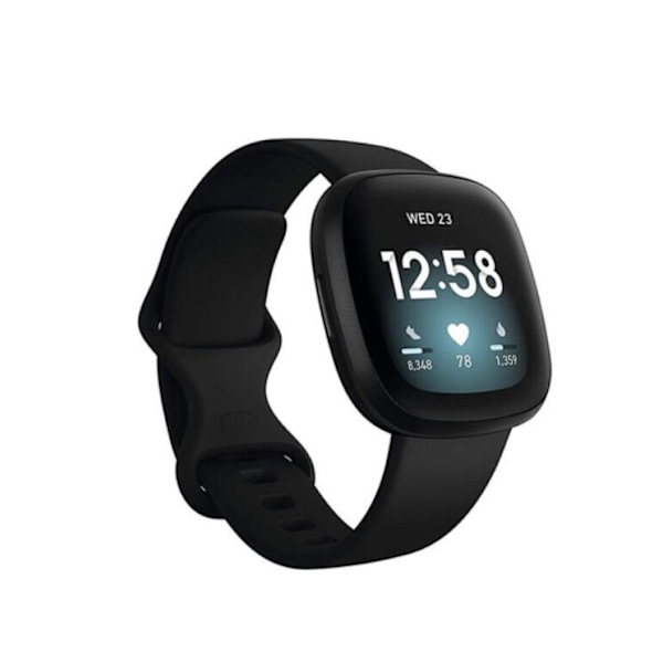 Smartwatch Fitbit Versa 3 Dial Black 40mm Sports GPS watch with silicone strap svart
