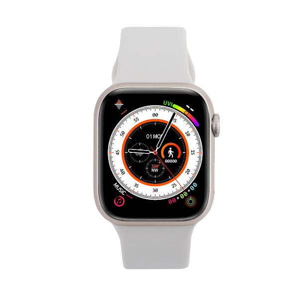 huamei H12 mini 41mm guldfärgad urtavla vit gummirem smart klocka vit