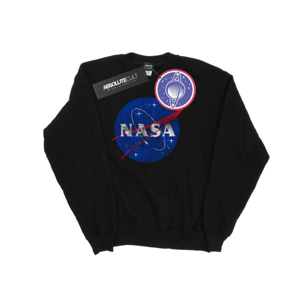 NASA Män Classic Insignia Logo Distressed Sweatshirt XL Svart Black XL