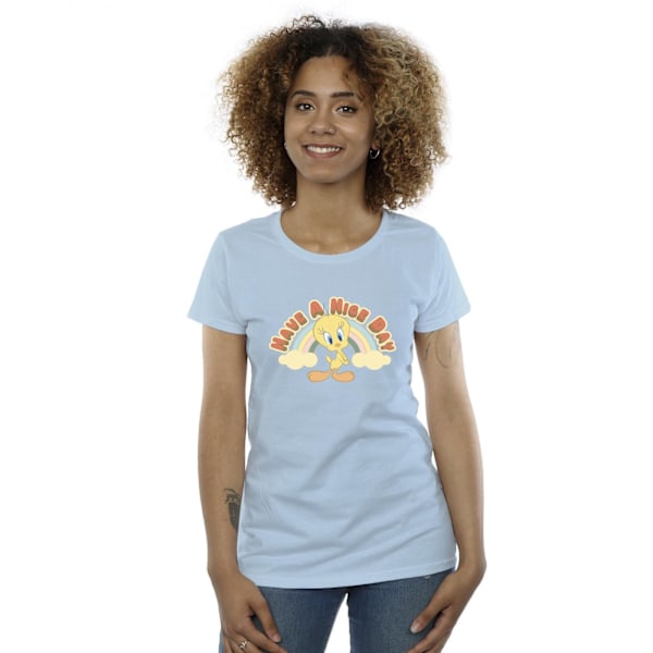 Looney Tunes Dam/Damer Ha En Trevlig Dag Bomull T-shirt XL Ba Baby Blue XL