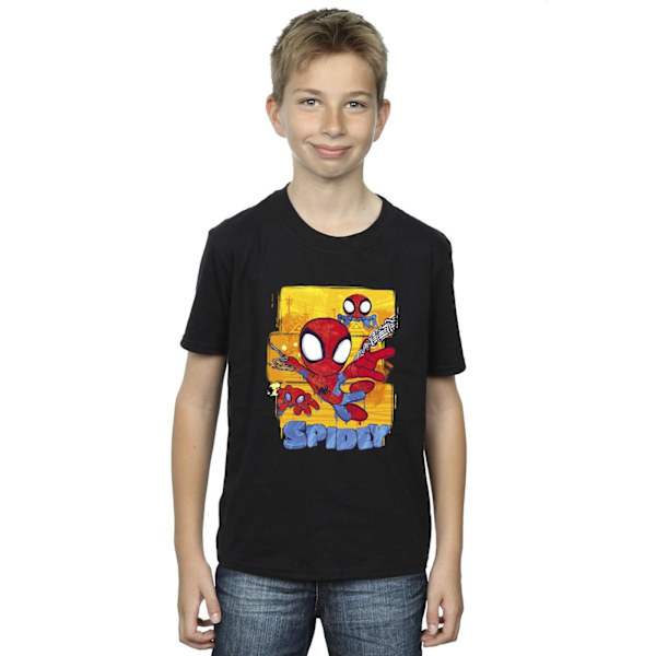 Marvel Boys Spidey And His Amazing Friends Flygande T-shirt 12-13 Black 12-13 Years