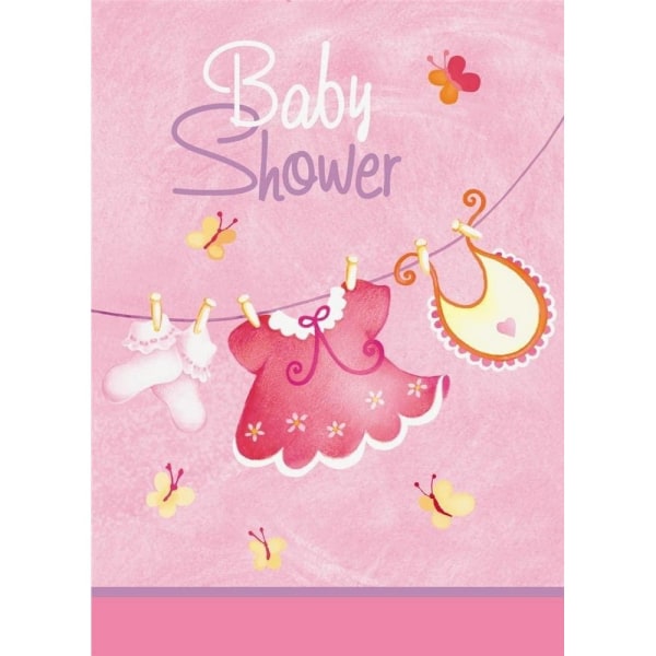 Unika inbjudningar till baby shower för partyklädstreck (paket med 8) På Pink One Size