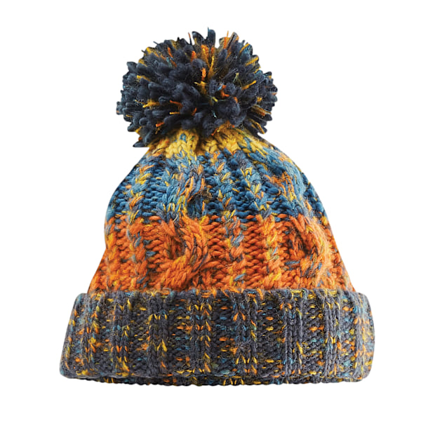 Beechfield Unisex Vuxna Korkskruv Stickad Pom Pom Mössa O Retro Blue One Size