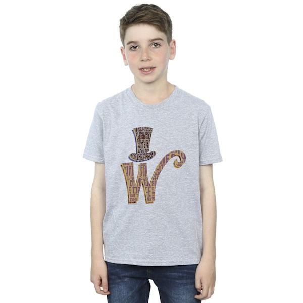 Willy Wonka Boys W Logo Hat T-Shirt 3-4 år Sports Grey Sports Grey 3-4 Years
