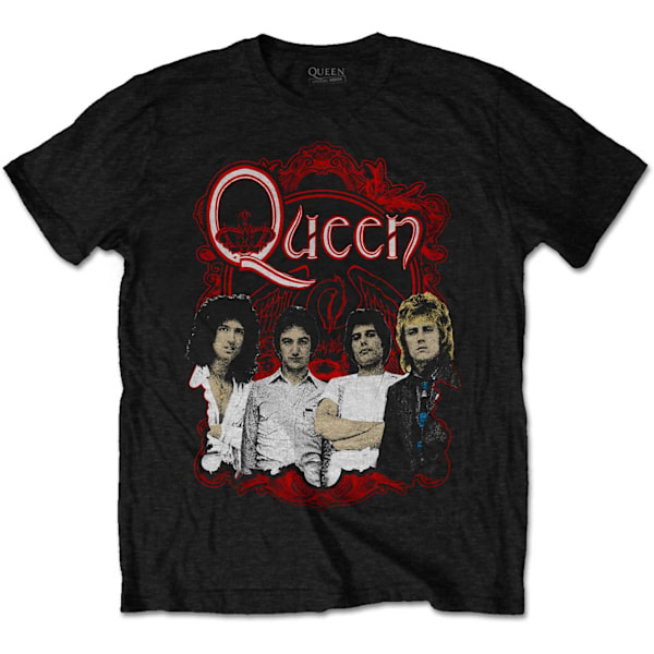 Queen Unisex Adult Ornate Crest Foto Bomull T-shirt M Svart Black M