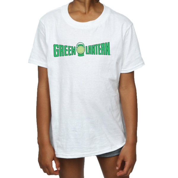 DC Comics Girls Green Lantern Text Logo Bomull T-shirt 5-6 år White 5-6 Years