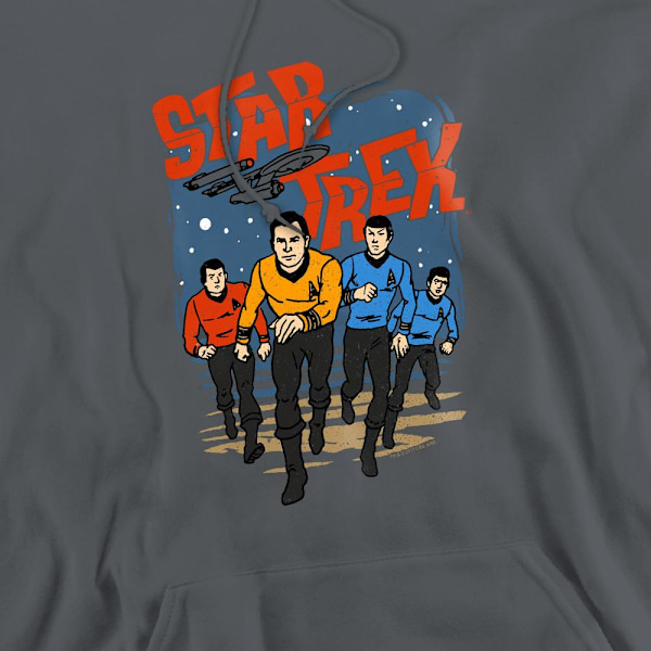 Star Trek Herr Run Forward Hoodie L Gråmelerad Charcoal L