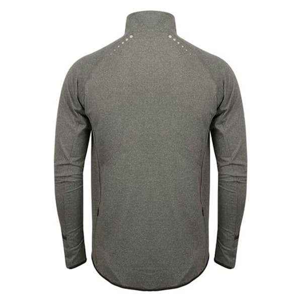 Tombo Herr Långärmad Zip Neck Performance Top M Gråmelerad Grey Marl M
