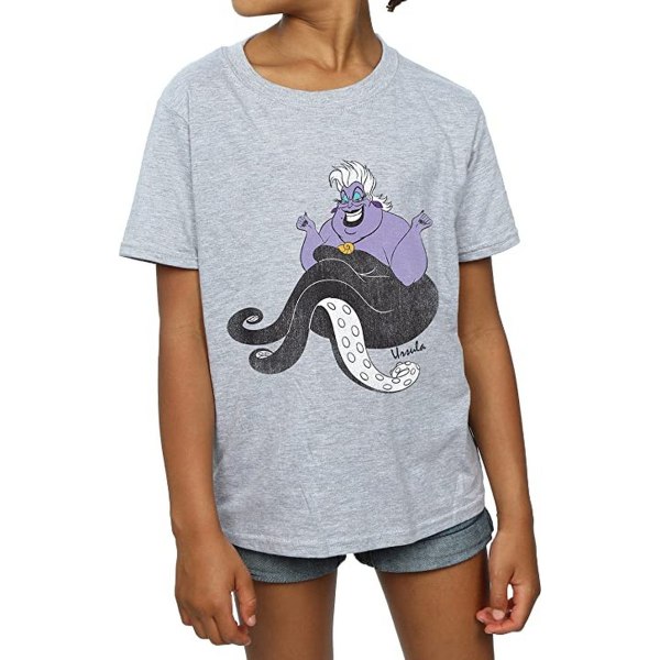 The Little Mermaid Girls Klassisk Ursula T-shirt 5-6 Years Sport Sports Grey 5-6 Years