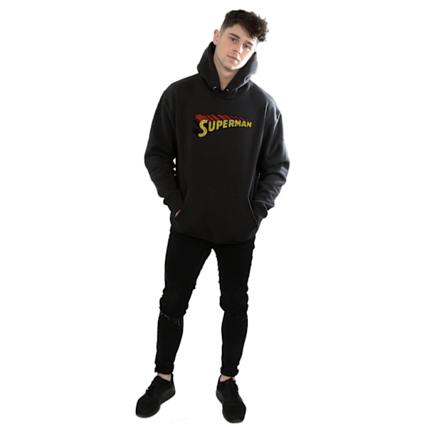 DC Comics Superman Telescopic Crackle Logo Hoodie S Svart Black S