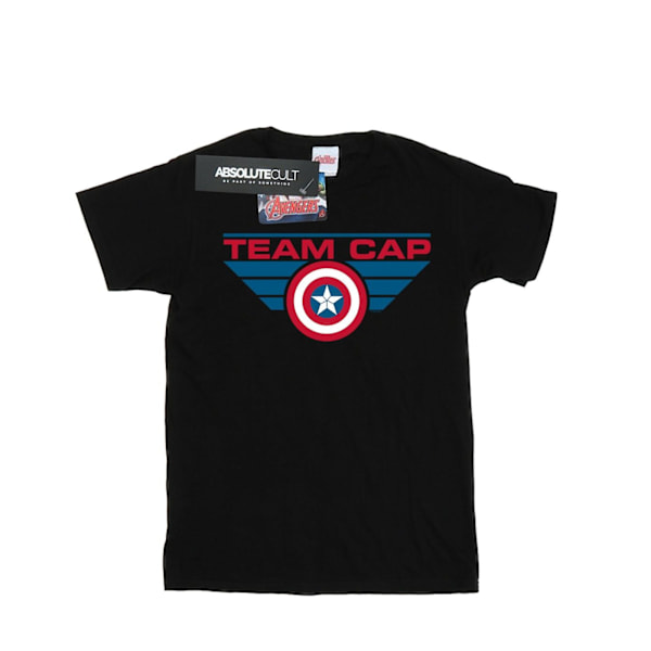 Marvel Girls Captain America Civil War Team Cap Bomull T-shirt Black 7-8 Years