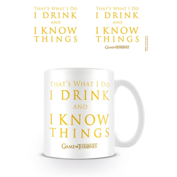 Game of Thrones Drick & Know Things Mugg En Storlek Gul/Vit Yellow/White One Size
