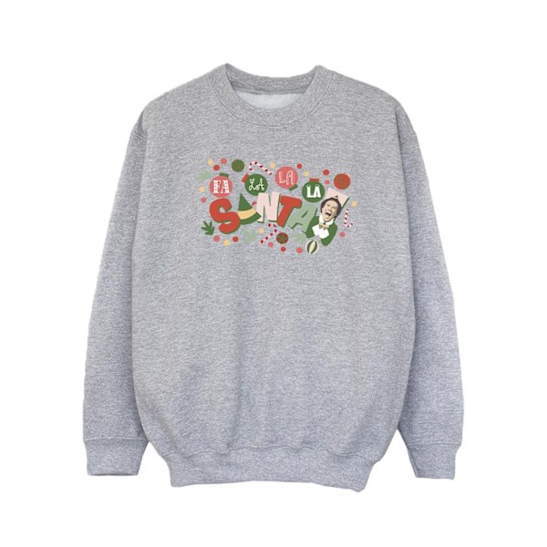 Elf Girls Santa Fa La La Sweatshirt 7-8 år Sports Grey Sports Grey 7-8 Years