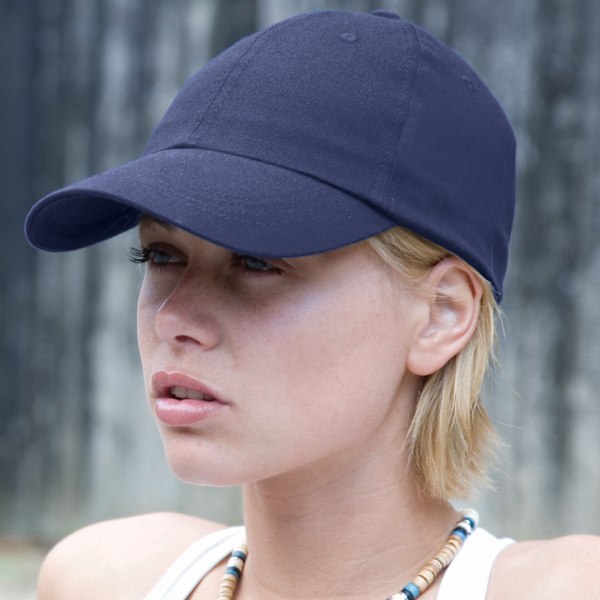 Result Unisex Lågprofil Tung Borstad Bomulls Basebollkeps En Navy Blue One Size