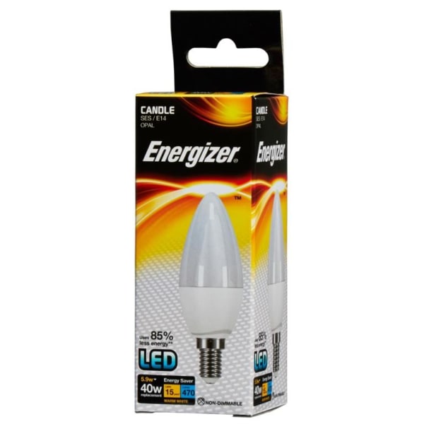 Energizer LED-ljus 470lm Opal 5,9w glödlampa 2700k E14 One S White One Size