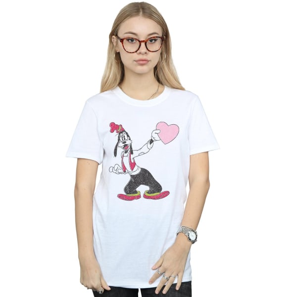 Disney T-shirt för pojkvän i bomull för damer/damer White XXL