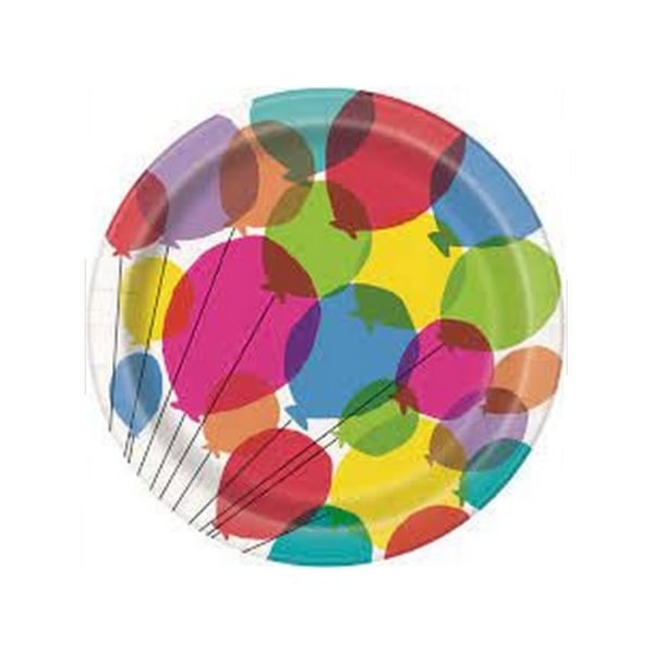 Unika festballonger middagstallrik (8-pack) En storlek Flerfärgad Multicoloured One Size
