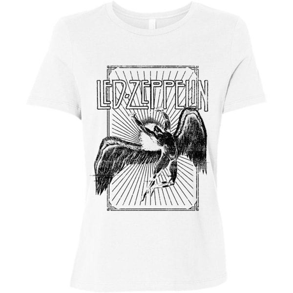 Led Zeppelin Dam/Kvinnor Icarus Burst T-Shirt M Vit White M