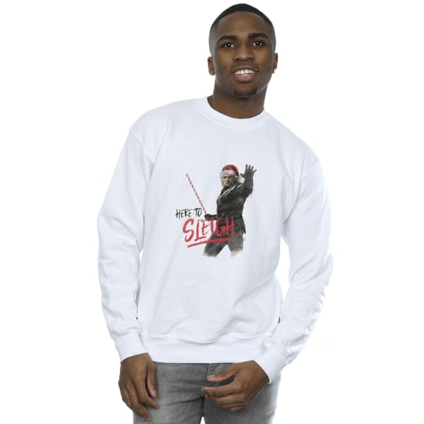 Netflix The Witcher Here To Sleigh Sweatshirt M Vit White M