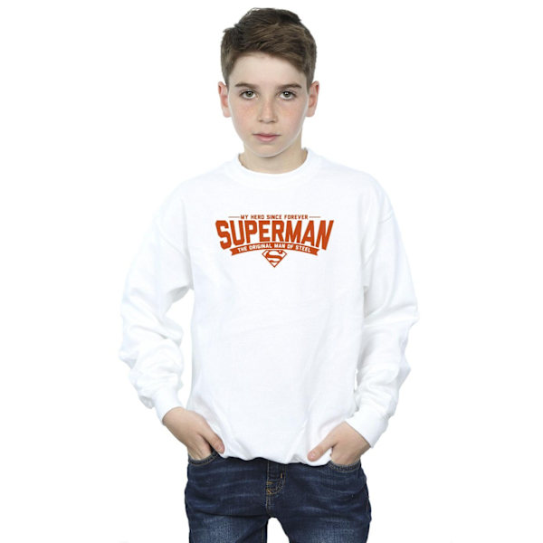 DC Comics Boys Superman Hero Dad Sweatshirt 12-13 år Vit White 12-13 Years