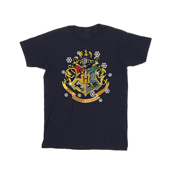 Harry Potter Pojkar Jul Crest T-Shirt 3-4 År Marinblå Navy Blue 3-4 Years